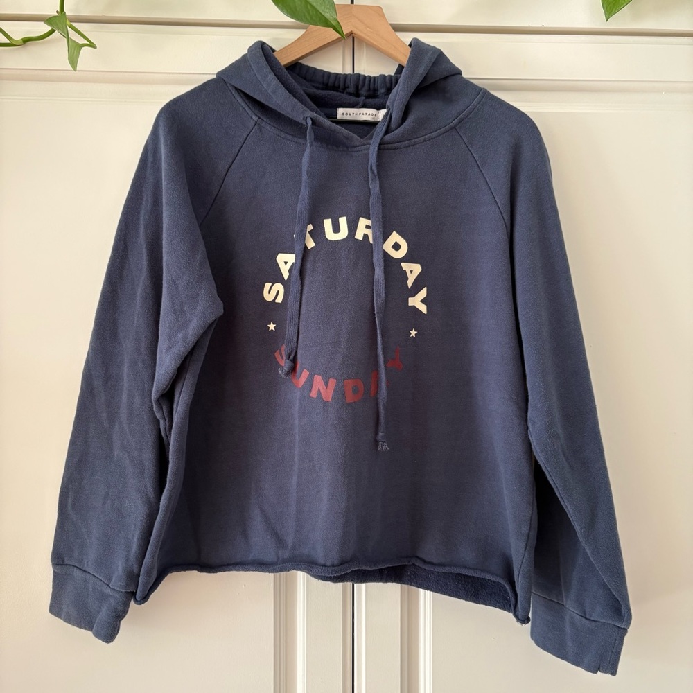 South Parade Medium Saturday Sunday Navy Hoodie Hooded Sweatshirt